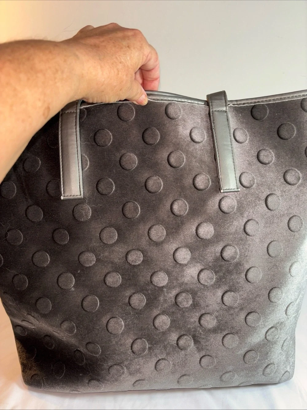 kate spade Metallic Gray Polka Dot Tote